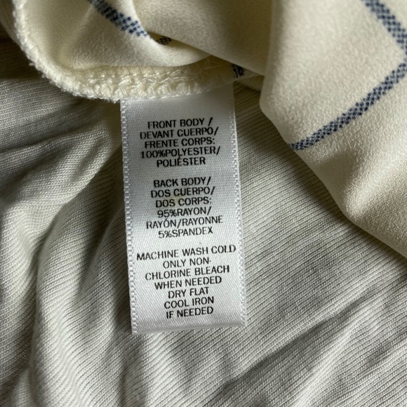 Ann Taylor LOFT Sleeveless Essential Shirt Womens Small Ivory Blue - Picture 5 of 11